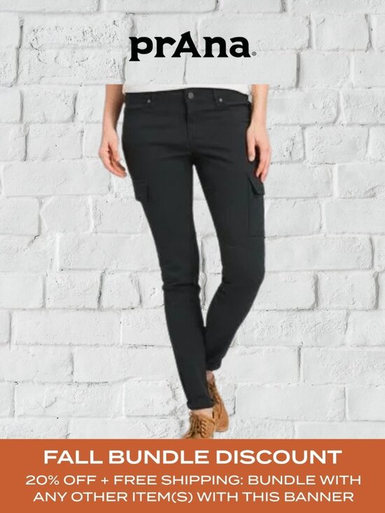 Prana Pants - Prana Pants Women Black Cargo Skinny Stretch Casual 10 hiking travel fall